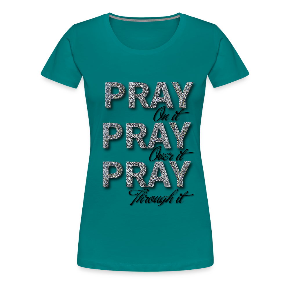 She Prays Without Ceasing Tee - teal