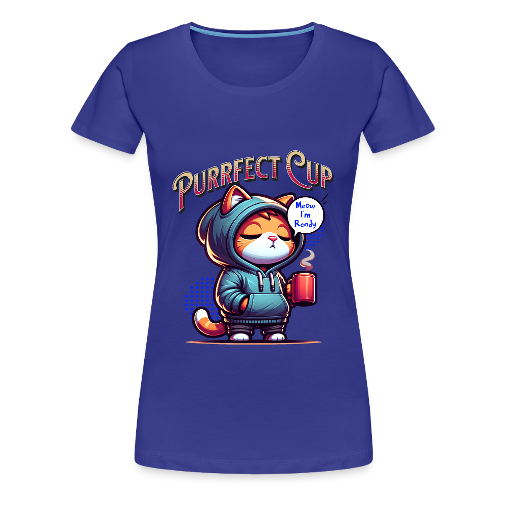 Purrfect Cup Tee (Women's) - royal blue