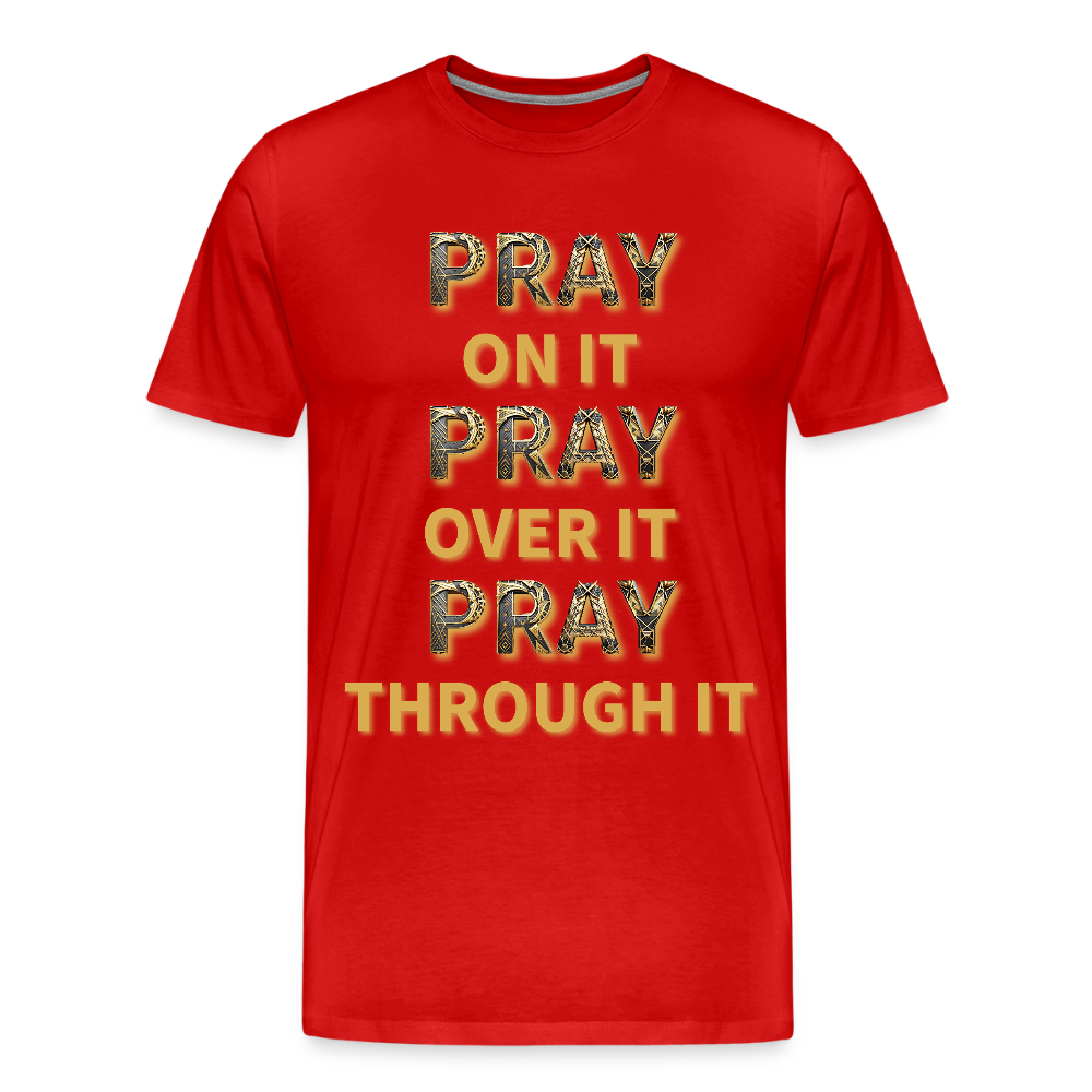 He Prays Without Ceasing Tee - red