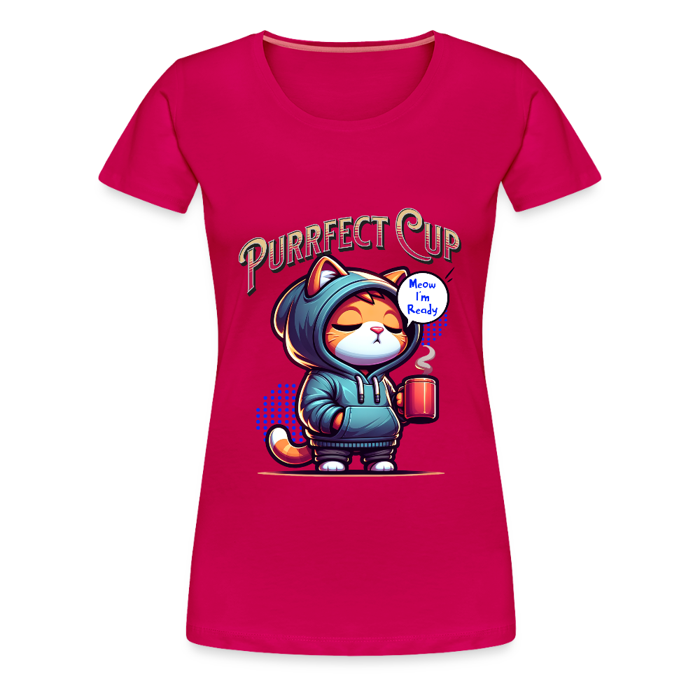 Purrfect Cup Tee (Women's) - dark pink
