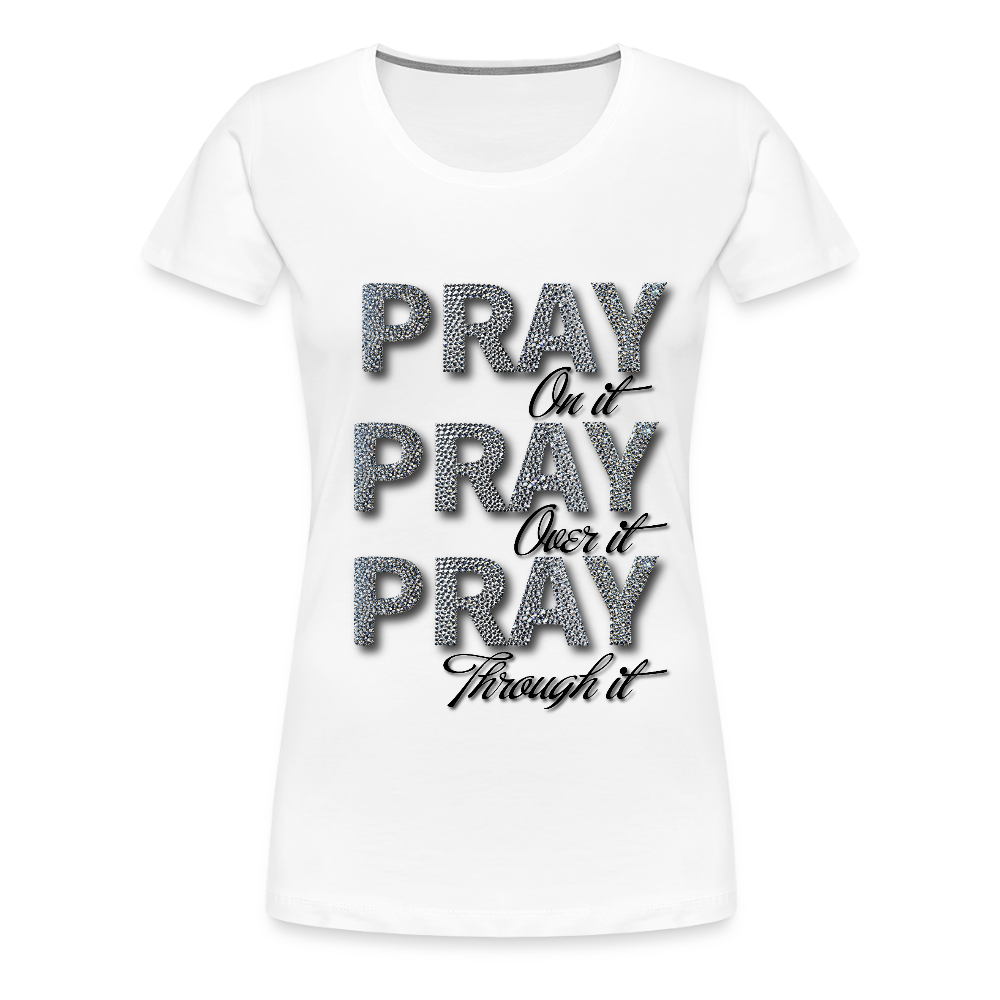 She Prays Without Ceasing Tee - white