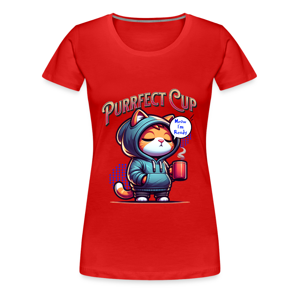 Purrfect Cup Tee (Women's) - red