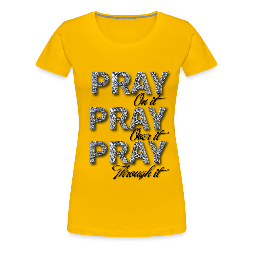 She Prays Without Ceasing Tee - sun yellow