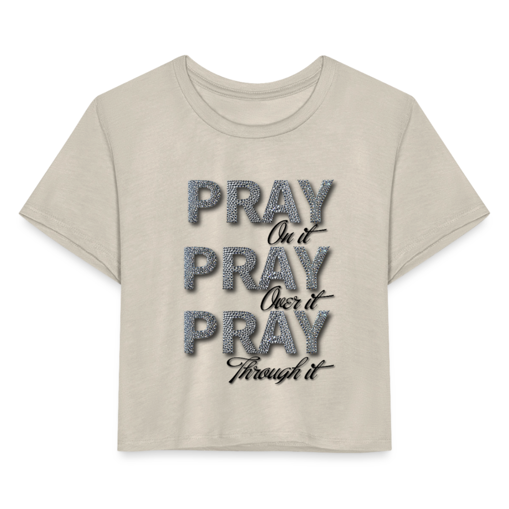 She Prays Without Ceasing Cropped Tee - dust