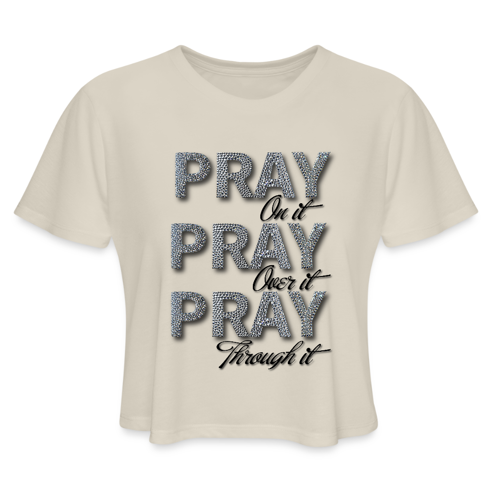 She Prays Without Ceasing Cropped Tee - dust