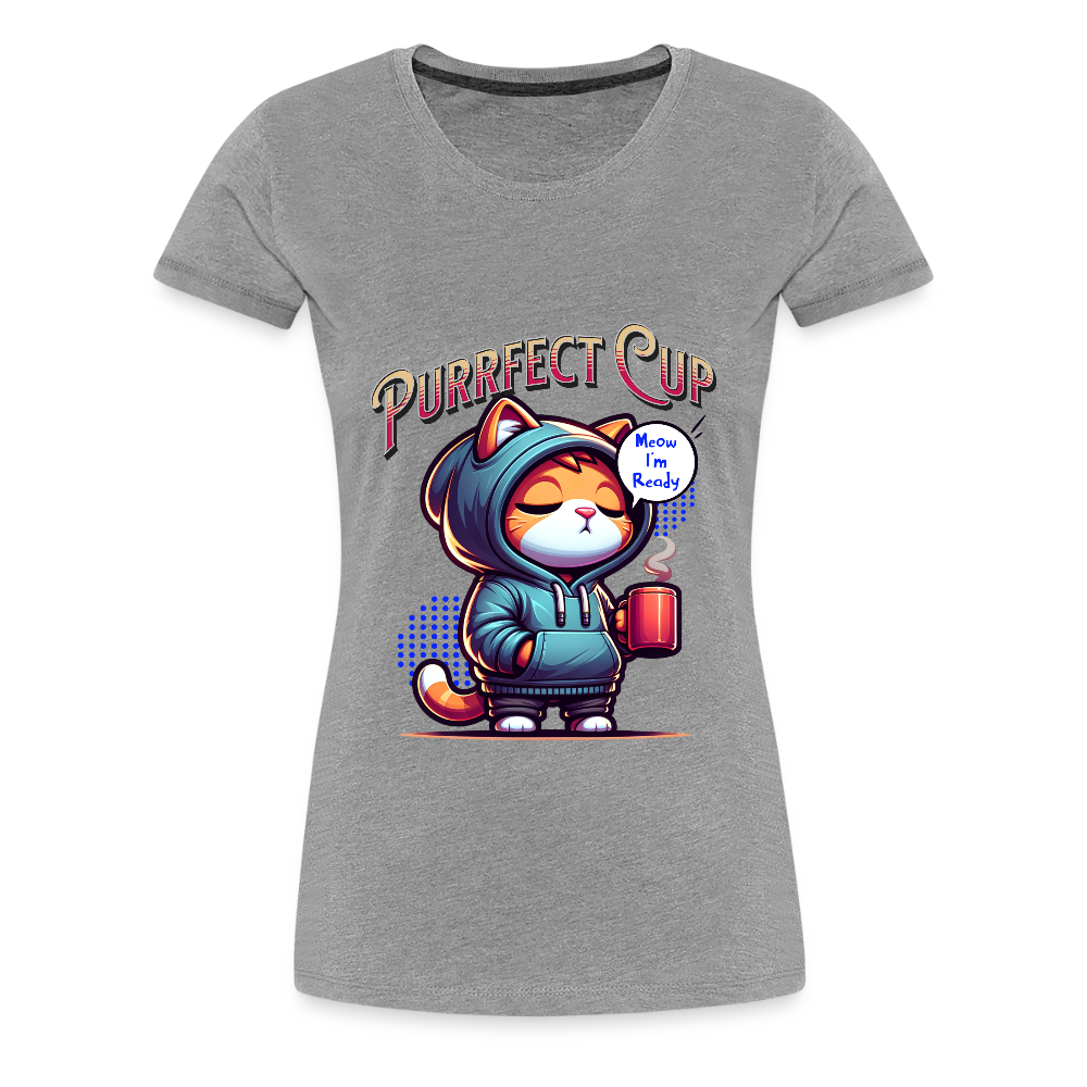 Purrfect Cup Tee (Women's) - heather gray