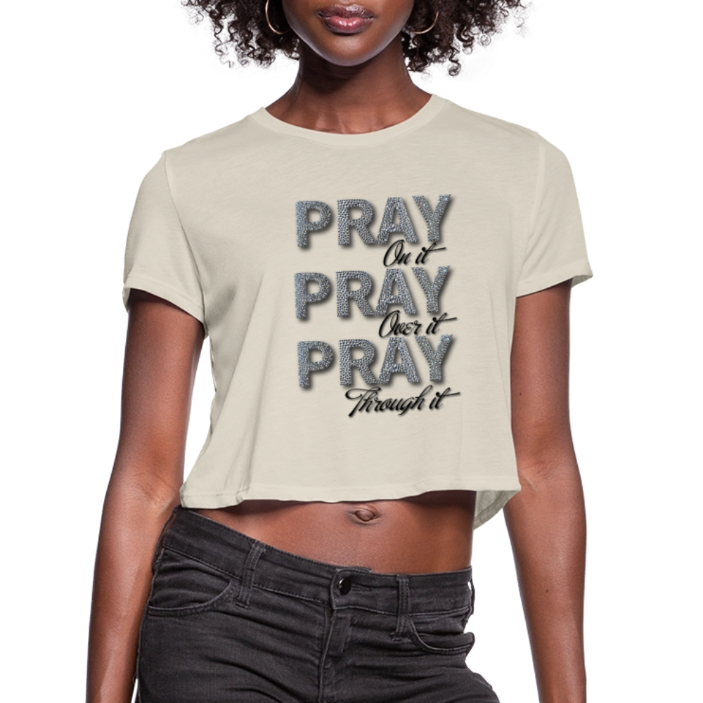 She Prays Without Ceasing Cropped Tee - dust