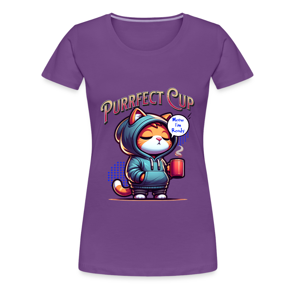 Purrfect Cup Tee (Women's) - purple