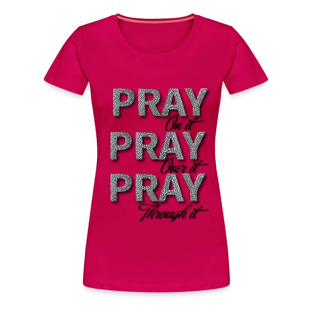 She Prays Without Ceasing Tee - dark pink